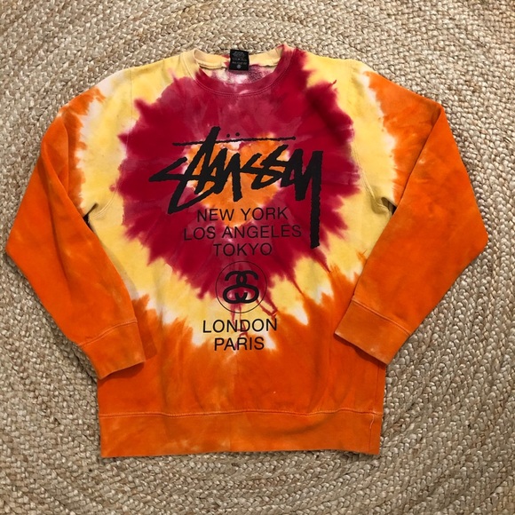 Stussy tie dye sweatshirt S unisex vintage - Picture 1 of 5